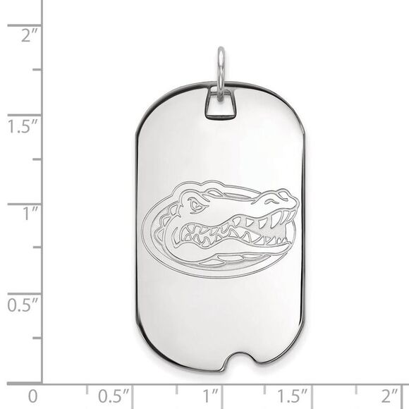 10k White Gold U of Florida Large Dog Tag Pendant